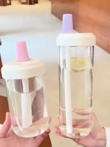 Pearl milk tea straw cup 850ml Portable straw cup Large capacity straw cup tumbler Drink straw cup