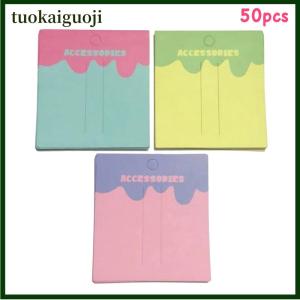 tuokaiguoji 50ชิ้น COLOUR คลิปผมแบบห้อยได้สำหรับใส่การ์ดปิ่นปักผมอุปกรณ์เสริมสำหรับผมกระดาษการ์ด