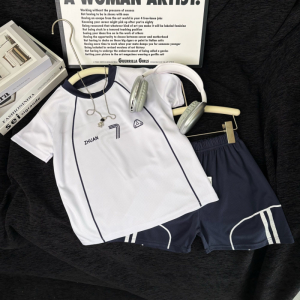 Boys Quick-Dry Basketball Set - Moisture Wicking Short Sleeve & Shorts Summer Sports Uniform