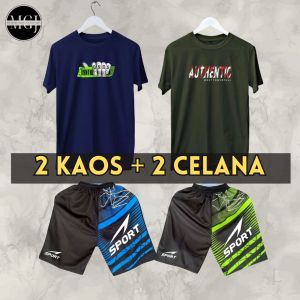 PAKET HEMAT 100 RIBU DAPAT SETELAN 4 KAOS + 4 CELANA KOLOR COWOK DEWASA HARIAN SANTAI
