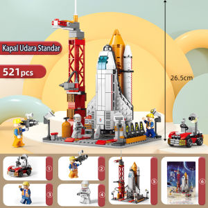 Building Blocks Toys Space Rocket 3D Model Building Blocks Puzzle Assembling Toys GIft for Kids