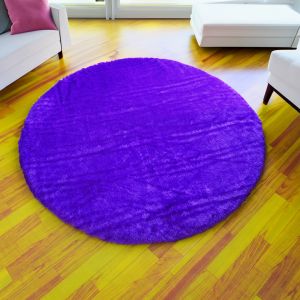 Karpet Bulu rasfur bulat empuk isi polyfoam ukuran diameter 100cm tebal 25cm  aesthetic mewah LP