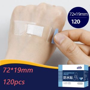 MUQZI 120pcs Trong suốt Băng hỗ trợ không thấm nước Chống vi khuẩn PU Băng dính hỗ trợ Tắm thể thao Chống mài mòn Băng hỗ trợ Bộ dụng cụ thể thao