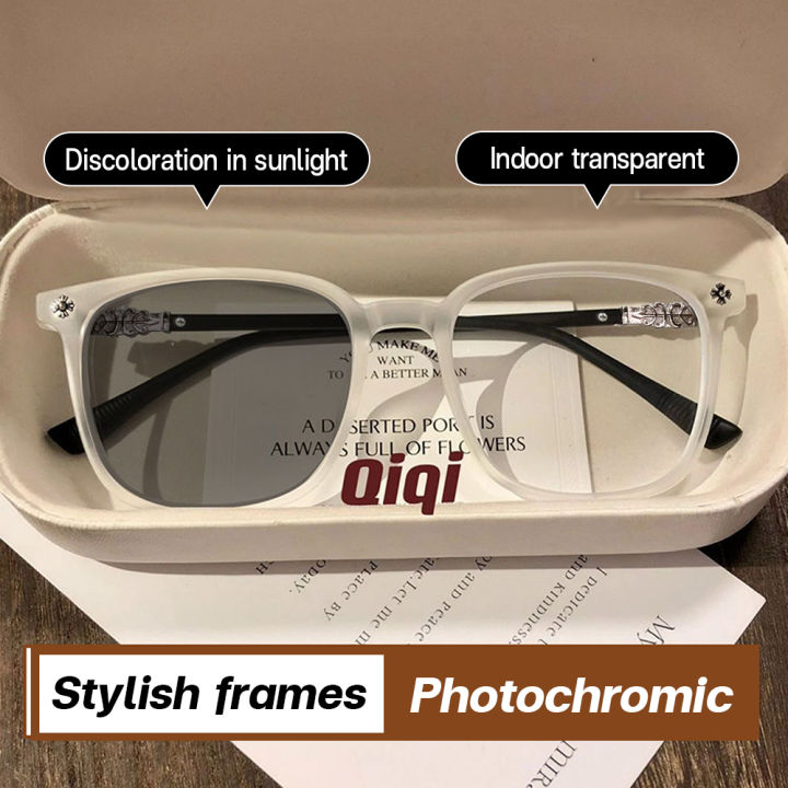 New design Myopia Eyeglasses -50 to -400 Anti Blue Light And Anti Radiation  EyeGlasses Photochromic Glasses For Men Women Frame Sunglasses women