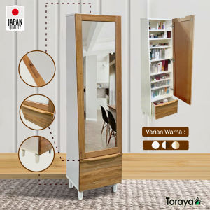 Toraya Lemari Cermin Rias Penyimpanan Kayu Minimalis Murah MR-CA40 WH