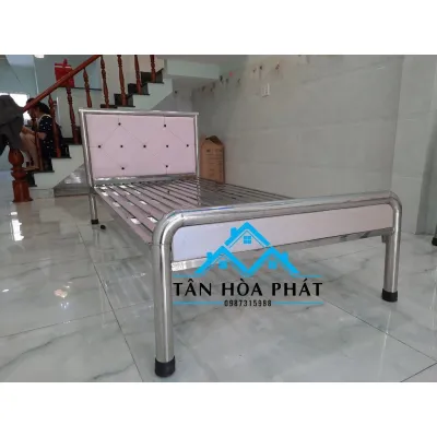 Giường ngủ inox tròn cao cấp nhiều kích thước từ 1m đến 1m8x2m Mẫu 02 miễn phí giao hàng lắp ráp tận nơi tại Hồ Chí Minh xưởng nhà bao giá tốt
