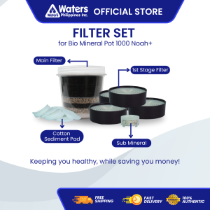 Waters Philippines - FILTER SET of Bio Mineral Pot 1000 Noah+ / BMP 1200S Hot and Cold Manual / BMP 1100 Noah+ - For Home Office School Cafe Restaurant & Business Use