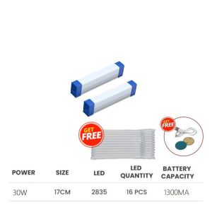 [Beli 1 Gratis 1] LAMPU EMERGENCY SUPER TERANG 30 watt & 60 watt & 80 watt tahan lama 24 jam ukuran jumbo murah charger