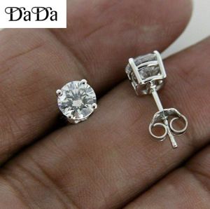 Diamond Stud Earrings for Men original italy 925 sterling silver opal six jaw zircon luxury jewelry  for Women for kids for men gift items hypoallergenic（with box）