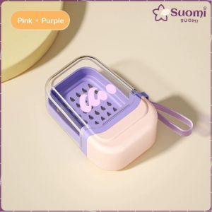 Suomi Soap Box For Travel Outdoor Portable Soap Box Dish Organizer Colorful Dopamine Style 1Pc