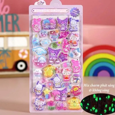 [MUA 2 TẶNG 1] Set 2 tấm sticker 3D in nổi Capybara dễ thương lấp lánh hiệu ứng hologram hình dán chống thấm nước