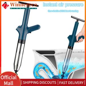【winnereco】 Pipe Plunger High Drain Clog Remover Stainless Steel Electric Toilet Plunger Toilet Plunge Blaster for Kitchen Bathroom