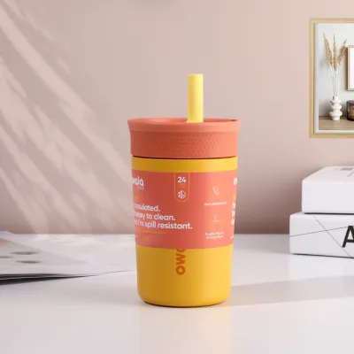 SG [In Stock] Owala kinds Straw Cup 304 Stainless Steel Thermal Cup 12oz Portable Pocket Cup