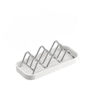 MultiFunctional Stainless Steel Soap Holder Set Simple Household Bathroom Soap Drain Box Wave Shaped