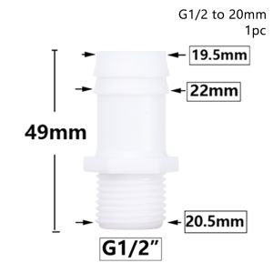 YESMILE 1/10Pcs 4/6/8/10/12/14/16/18/20mm Hose Connector Pipe Fittings Drip Irrigation System Pipe Coupler Plastic 1/2 Inch Thread To Barb