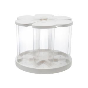 BAGUO 6 Pieces Kín khí Hộp lưu trữ ngũ cốc 6 ngăn Cấp thực phẩm Chống ẩm Bình đựng ngũ cốc xoay Đa năng Chống lỗi Hộp đựng gạo xoay Sử dụng tại nhà