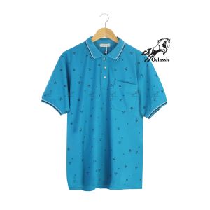 Áo polo nam có cổ tay ngắn họa tiết hoa văn nhỏ in rõ đẹp hình tự chụp ảnh thật