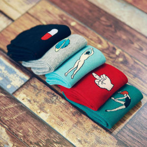 Phụ nữ Cô gái Harajuku Chaussette Phong cách Vớ đầy màu sắc Giản dị Viên thuốc Ngôi sao có hoa văn Phim hoạt hình Hip Hop Sokken Calcetines Dropship2026