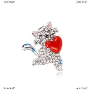 [COD] Auto Stuff เข็มกลัดรูปหัวใจสำหรับผู้หญิงเข็มกลัดติดเสื้อรูปสัตว์ประดับพลอยเทียมน่ารักสำหรับเป็นของขวัญ
