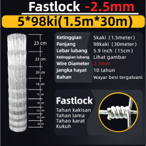 Heavy-duty galvanized metal mesh fence Gardening Tools Pagar Cyclone Fence Pagar Kambing Lembu Rusa five-star safety protection