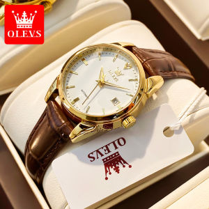 OLEVS 6629 Genuine Leather Band Automatic Mechanical Women Wristwatches Fashion Waterproof Watches For Women Luminous Calendar