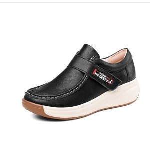 Genuine Leather Thick Sole Soft Sole High Quality Moms Shoes New Fashion Trend Colored Wedge Heels Womens Shoes