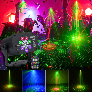 ORI TaffLED Lampu Disco laser sensor suara musik sorot panggung LED RGB USB 120 Patterns 240V MRGB62