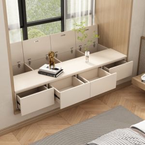 [Cozy ]Solid Wood Window Cabinet Drawer Style Balcony Cabinet Multi-Storey Bay Window Cabinet