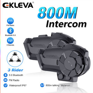 EKLEVA 1/2Pcs Motorcycle Intercom Helmet Bluetooth Headset BT5.0 For 2 Riders Full Duplex Talking Hands-free Interphone With FM IP65