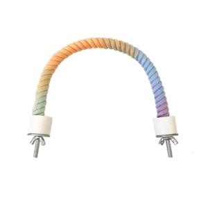 Multifunctional Gradients Bird Rope Perch Stand Colorful Climbing Rope Toy for Bird Cage Small Pet and Bird Swing Ladder