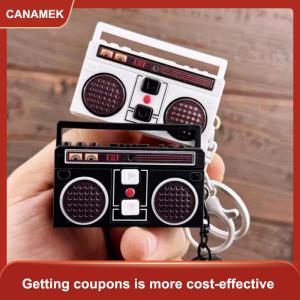 【CANAMEK】 Mini Retro ghi Keychain có thể ghi lại và chơi âm nhạc vui vẻ âm nhạc hộp Mặt dây chuyền cá nhân vài món quà