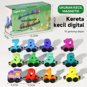 FUNToy Mainan Edukasi Kereta Api Angka Hewan Magnetik Kayu untuk Anak