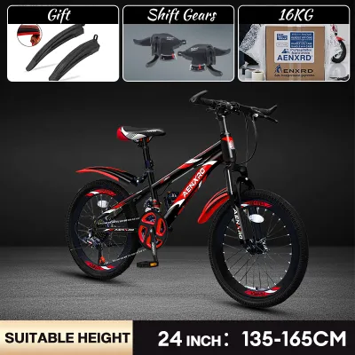 ANEXRD R12 Mountain Bike 24/26 INCH 21 SPEED Adult Bike With disc brakes & Gear shifting Kids Bike High Carbon Steel with Fork Shock absorbing front