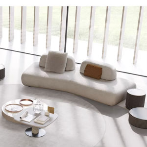 BUNISE โซฟาผ้าทรงเกาะ สไตล์มินิมอลอิตาลี ดีไซน์โค้ง มอดูลาร์อิสระ เหมาะสำหรับห้องนั่งเล่นเพนต์เฮาส์หรือบ้านเดี่ยวขนาดใหญ่ รุ่น Corse จัดส่งฟรีทั่วไทย