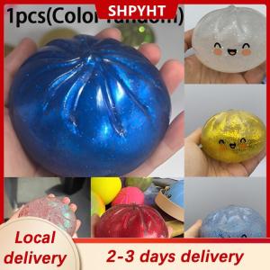 [COD] SHPYHT Local delivery Ship within 24 hours Simulated Steamed Bun Soft Squeeze Ball Stress Relief Toy for Kids Students Home Office Decompression