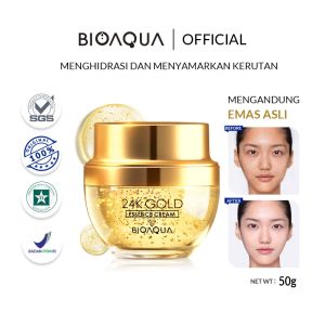 BIOAQUA 24K Gold Anti-aging Skin Care Gentle Cleanser Cuci Muka / Essence Cream Wajah / Hydrating Toner / Brightening Serum