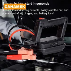 【CANAMEK】 Portable Jump Cables Black Red Jump Starter Cables Battery Not Included Wear-resistant Non-deformed Quick Installation 1PC