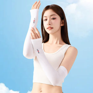 💕Ice Silk Sunscreen💕UPF50+ Ice Silk Sunscreen Sleeves for Women Outdoor Thin Sports Cycling Sleeves Anti-Ultraviolet Elastic Nylon Ice Sleeves