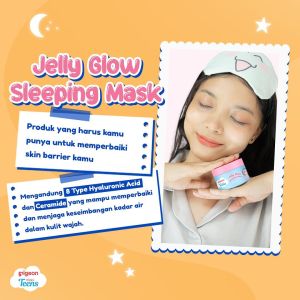 PIGEON TEENS JELLY GLOW SLEEPING MASK 30G KOLAGEN PELEMBAB WAJAH