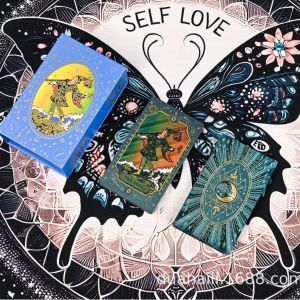 2025 Bộ bài Tarot mới Blue Moon Back Smith chống nước với lá vàng   Độc quyền cho thương mại điện tử và xuyên biên giới
