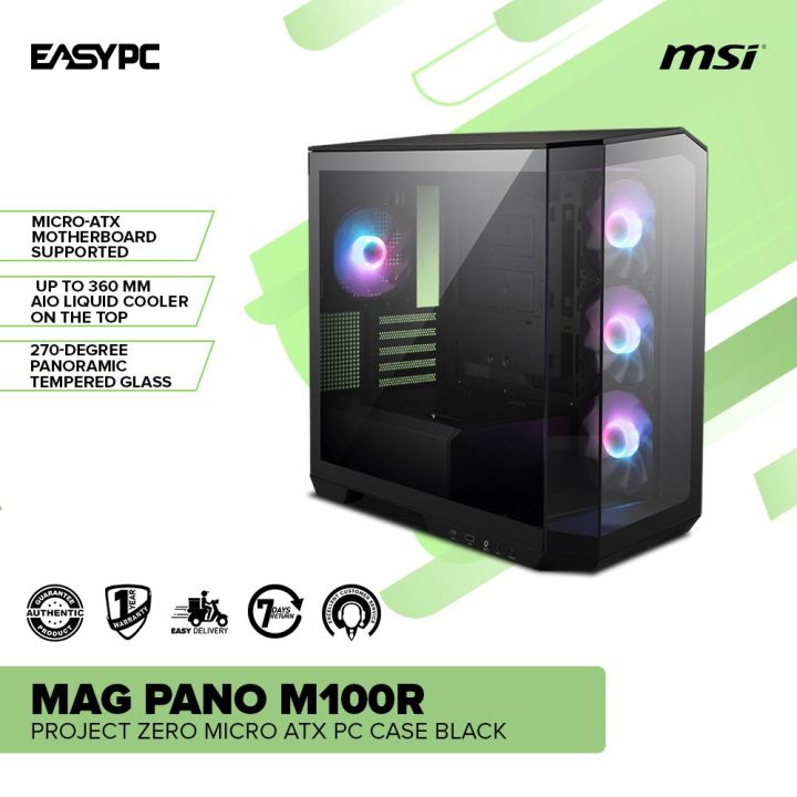 EasyPC MSI MAG PANO M100R Project Zero Micro ATX PC Case Black