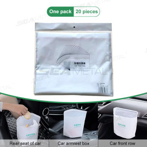 SEAMETAL 20/40pcs Car Disposable Trash Bags Self-Adhesive Garbage Bag Traceless Pasting Rubbish Storage Bag for Car/Home/Office