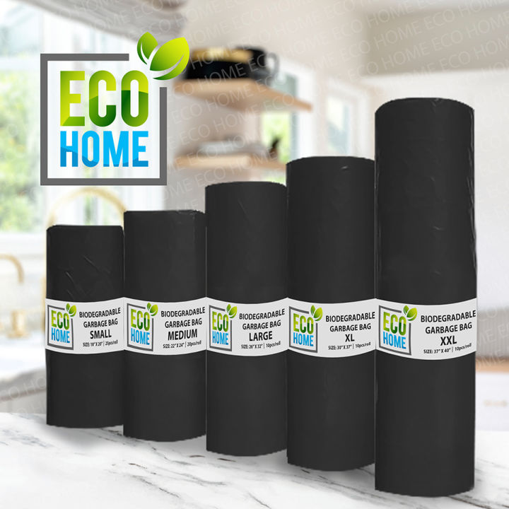 Eco Home Biodegradable Garbage Bag Trash Bag Black S/M/L/XL/XXL Lazada PH