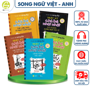 Combo 5 tập Sách Nhật Ký Chú Bé Nhút Nhát tập 6-10 - Phiên bản song ngữ Việt-Anh - Kèm file nghe và note từ vựng