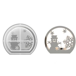 Hollowed Santa/Deer Silicone Tealight Holder Mold Multipurpose Silicones Mould For Holder Christmas Decoration