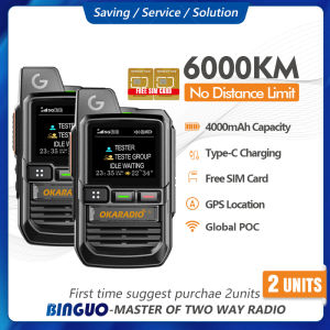 2 Sets OKARADIO R280 Original Network Walkie Talkie Global POC Nationwide GPS Location 6000KM Unlimited Distance Portable Two Way RadioType-C Fast Charging COD