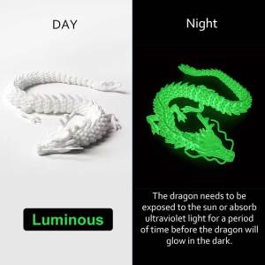 3D Printed Gem Articulated Dragon All-in-one Molding Chinese Dragon Rose Dragon Crystal Dragon Activated Car Ornaments