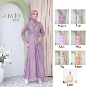 HEGAR STORE JUWITA DRESS AULIA 2 IN 1 TERMURAH GAMIS BRUKAT TILLE MAXI DRESS KONDANGAN TERBARU BAJU FASHION WANITA MUSLIM