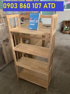 KỆ SÁCH 4 TẦNG GỖ TỰ NHIÊN DÀY DẶN LOẠI 1 CAO CẤP BỀN ĐẸP