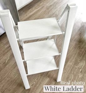 Multipurpose Ladder 3 Step Iron Foldable Ladder Folding Stool Portable Stair Ladder Decoration Kitchen Bedroom Office